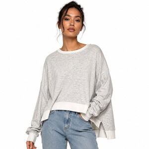 Found LA Womens XL Heather Grey High Low Oversized Sweatshirt Made in USA